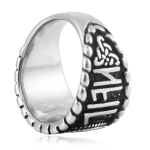 yunnique Nordic Retro Compass <b>Titanium</b> Steel <b>Ring</b> Men's Steel With Gold Accents Viking Symbol Jewelry Gift - Product Image 3