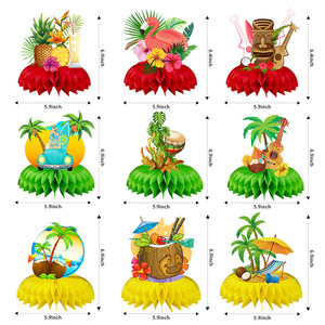 Centro de Mesa de Panal Hawaiano con Flamencos, Centros de Mesa Tropicales de Panal para Fiesta Temática de Verano Hawaiana <span class=keywords><strong>Aloha</strong></span> - Product Image 2