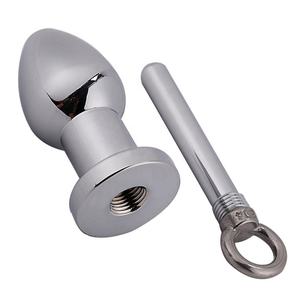 ステンレス鋼製アナル洗浄器、シリンジ型浣腸器、水洗浄器、シルバーリング付きテール、金属製アナルシャワー、セックストイ - Product Image 3