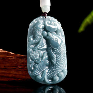 Pendentif en jadéite naturelle, style chinois, design original, avec certificat d'évaluation, DW107 - Product Image 2