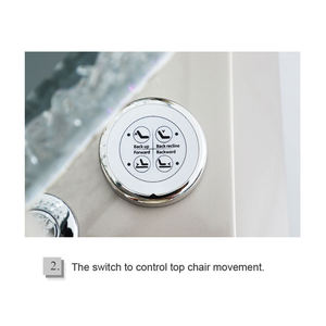 Nouveau fauteuil de pédicure de luxe pour salon de beauté, avec spa pour les pieds sans tuyauterie à pompe à décharge électrique, massage Shiatsu et lavabo intégré - Product Image 6