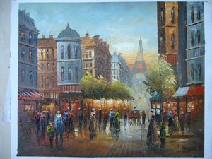 Peinture à l'huile contemporaine sur toile, impressionniste, de qualité supérieure, représentant une rue de <span class=keywords><strong>Paris</strong></span> rétro, peinte à la main, imperméable - Product Image 3