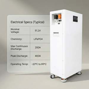 Solar Battery 51.2V 300Ah 15.36kWh LiFePO4 All-In-One Residential <b>Energy</b> <b>Storage</b> <b>System</b> Home Use - Product Image 6