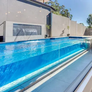 Transparent 80mm thick plexiglass uv overground acrylic wall swimming pool 10 meter