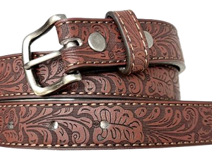 Nuevo Cinturón Casual de Cuero Vacuno Negro Marrón con Hebilla de Aleación Plateada de Cierre Automático, Estilo Simple para Hombre - Product Image 1