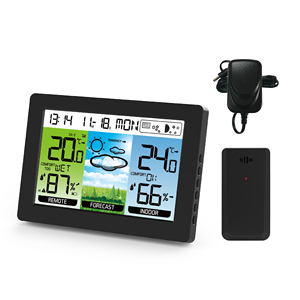 Mẫu miễn phí Trạm thời tiết không dây trong nhà ngoài trời nhiệt độ độ ẩm hiển thị mặt trăng giai đoạn điểm sương chức năng ABS Vật liệu OEM - Product Image 6