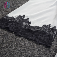 Robes courtes en Satin de soie pour femmes, dentelle pour dormir, longueur mollet, pantalon avec cordon imprimé, vente en gros,