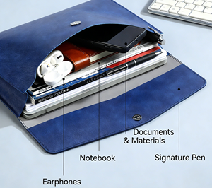 حقيبة تخزين للمستندات مقاس A4 للأعمال والمدرسة والمكتب، منظم وثائق من الجلد الصناعي، حقيبة مستندات من مادة البولي بروبيلين - Product Image 6