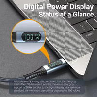 Câble de données USB4 Thunderbolt 4 240W avec affichage numérique 40 Gbps 8K, câble de charge rapide Type C pour Mackbook iphone 15 16 17 Ordinateur portable
