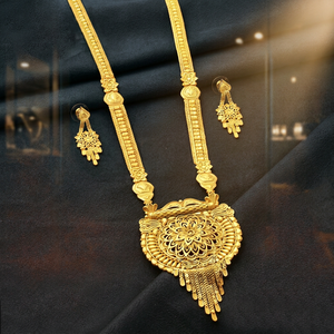 Venta al por mayor de joyería de moda 14K 18K 24K Micro chapado en oro largo, formando collares largos, conjunto de joyería larga de diseño floral tradicional - Product Image 4