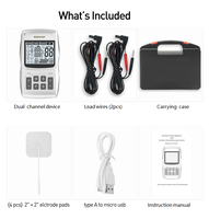 Equipo de Terapia Muscular 4 en 1, Electroestimulador Muscular TENS y EMS Ruso, Alivio del Dolor