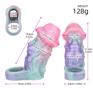 Funda de condón con cabeza de hongo para parejas, dildo para extensión de pene masculino - Product Image 2