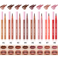 Crayon à lèvres innovant à pointe souple 8 teintes, stylo à lèvres à pointe feutre, anti-bavure, pour sculpter la couleur des lèvres, maquillage des lèvres