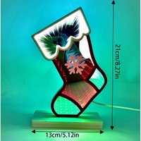 Lampe miroir infini en forme de maison de Noël, vente en gros directe usine, pour la décoration de maisons et de magasins en période des fêtes, OEM, faible MOQ