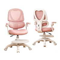Chaise d'Écriture Pivotante pour Enfants Favorisant la Croissance Réduit la Pression sur le Dos Chaise d'Étude Ergonomique pour Enfants en Maille avec Double Dossier