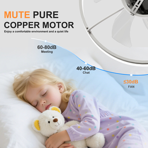 19.7'' LED <b>Ceiling</b> <b>Fan</b> Light 6 Speed Reversible APP <b>Remote</b> <b>Control</b> Flush Mount WHITE Fandelier for Bedroom - Product Image 3