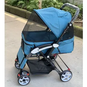 Trolley carrinho de cachorro para animais de estimação do gato do cão de luxo azul escuro