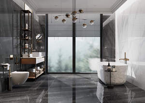 Cao cấp Ý <span class=keywords><strong>45</strong></span> ° màu xám 1200x1200mm đá cẩm thạch sứ ngói lớn Định dạng đá kết cấu sàn tường sứ gạch - Product Image 4