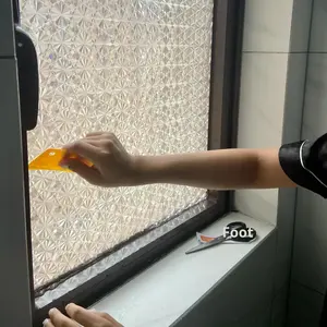 Película de PVC para Ventanas de Baño Solete Begonia, Anti-Espía, Esmerilada, Retro, Adhesivo en Relieve para Puerta Corredera de Cocina - Product Image 5