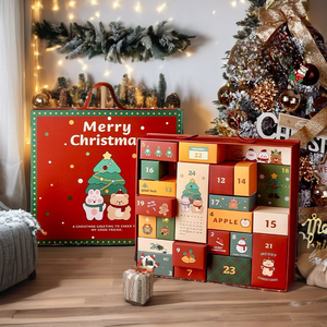 Calendario de Adviento con Cajas Ranuradas, Caja de Regalo con Relieve, Materiales Reciclados, Cierre Magnético, Impresión a Cuatro Colores 2026 - Product Image 2
