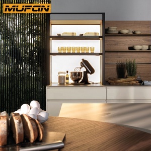 Walnut rắn gỗ sơn mài tủ bếp thiết kế đồ nội thất lưu trữ hiện đại gỗ tự nhiên Veneer tủ bếp tùy chỉnh - Product Image 4