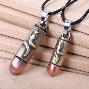 Collar con colgante de serpiente de aleación de cobre, diseño de signo del zodiaco de animales de bronce para hombres y mujeres, joyería de regalo QNN5003 - Product Image 4