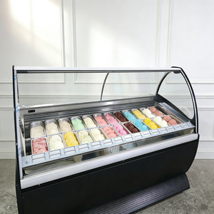 Vitrine Réfrigérée Compacte 4 Portes à Refroidissement Ventilateur <span class=keywords><strong>pour</strong></span> Magasin de Gelato – Appareil Spécialisé - Product Image 1