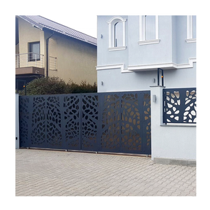 Puerta de panel de aluminio cortada con láser, personalizada, puerta de entrada de aluminio para puerta de entrada, moderna, <span class=keywords><strong>principal</strong></span> - Product Image 4