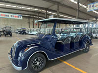 Voiture électrique vintage de tourisme homologuée pour la route, certifiée CE, 8-11 places, 72V, quatre rangées, pour hôtels, complexes hôteliers et parcs touristiques