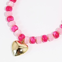 Collier ras du cou en résine avec breloque cœur, perles épaisses, vente en gros, colliers en résine personnalisés, colliers statement pour femmes