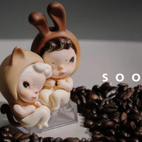 Prix de gros Authentique Sooya M Stand Beans Sooya Studio Minis M Coffee Series Figurines PVC Boîte mystère 6 pièces