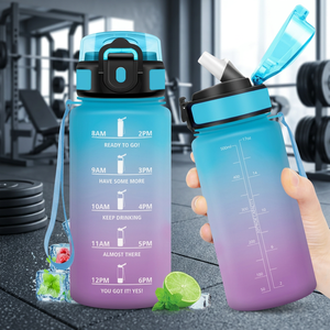 Botella de Agua Deportiva Motivacional para Niños, 550 ml, Libre de BPA, a Prueba de Fugas, con Marcadores de Tiempo, Aislamiento Térmico de 0 a 6 Horas para Viajes - Product Image 3