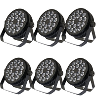 6 Pack 18x10W LED Slim Par Stage Light Dmx512 Contrôle pour Église Mariage DJ Mariage Banquet Hall Bar Aluminium Matériel Fly Case