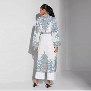 Abaya – <span class=keywords><strong>robe</strong></span> musulmane élégante en dentelle pour femmes, dernière collection malaisienne, belle broderie florale, ouverte, hiver - Product Image 2
