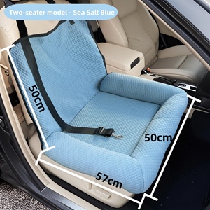 Asiento elevador para mascotas para coche, cojín grueso de algodón, cama de viaje sostenible para perros, cierre con cinturón de felpa, cama rectangular mejorada para cachorros de verano, para gatos - Product Image 3