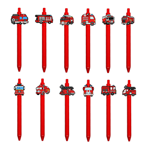 Bolígrafo Personalizado de Fábrica con Diseño de Camión de Bomberos de PVC, Bolígrafo Promocional de Dibujos Animados - Product Image 1
