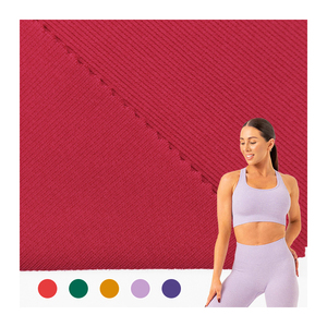 Tela <span class=keywords><strong>de</strong></span> Punto Acanalado 2x2 Suave al Tacto, Material <span class=keywords><strong>de</strong></span> Tela <span class=keywords><strong>de</strong></span> Algodón Elástica Sólida para Ropa - Product Image 1