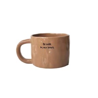 NEWELL Vente en gros de tasses à eau et à vin turques personnalisées, bon marché, en céramique mate grise, tasse à thé, mini tasse à café avec poignée pour la maison