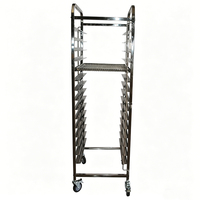 Chariot de boulangerie multi-niveaux en acier inoxydable 304, pliable, avec étagère à pain en treillis métallique, pour refroidissement et four rotatif