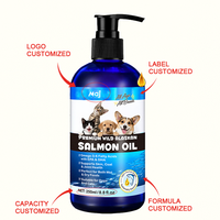 Huile de saumon OEM pour chiens et chats, pour une peau et un pelage sains, huile de poisson, oméga 3 EPA DHA, complément alimentaire liquide pour animaux de compagnie