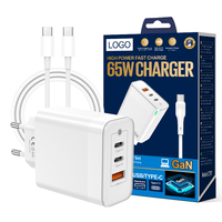 Chargeur mural portable 65W PD Gan pour iPhone 15 16 Pro, chargeur USB C 65W pour ordinateur portable, chargeur type C à charge rapide avec CE