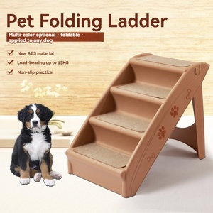 USMILEPET cane gatto scala pieghevole in plastica per animali domestici che si arrampicano scala ispessita quattro gradini antiscivolo per divano letto da arrampicata - Product Image 5