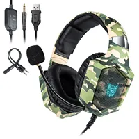 Gaming Headset Amazon K8 Camuflagem Estilo de Cancelamento de Ruído Fones De Ouvido Ajustável Mic Gaming Headset PS4 Xbox