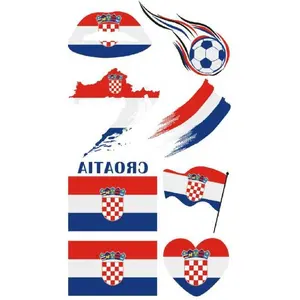 EM 2024 Croacia Bandera Nacional tatuaje pegatina conjunto croata no tóxico cuerpo de fútbol tatuaje temporal pegatina conjunto