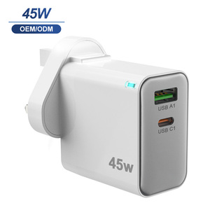 <span class=keywords><strong>Chargeur</strong></span> mural <span class=keywords><strong>USB</strong></span> C double port 45W certifié CE, sûr, avec prise UK/EU, PD QC 3.0, charge rapide pour <span class=keywords><strong>MacBook</strong></span> <span class=keywords><strong>Air</strong></span> - Product Image 1