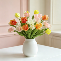 M1028 Vente en gros de mini-fleurs d'iris en papier crépon, réalistes et naturelles, pour la décoration de mariage printanier, de table, de vase, de fête et d'événements