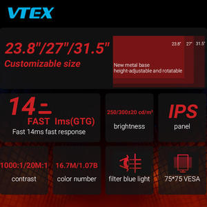 Nuevo estilo de diseño de pantalla Ips 23,8 27 32 pulgadas 100Hz tiene soporte giratorio de elevación ajustable <span class=keywords><strong>Estudio</strong></span> de energía barata Monitor Lcd para juegos - Product Image 4