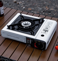 Réchaud à gaz butane portable double usage, mini, pour l'extérieur, avec grille amovible, pour toutes les saisons, voyages, camping, cuisine