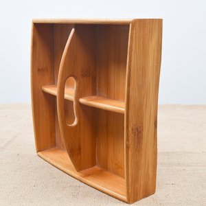 Caja de madera con compartimentos para servir frutos secos y aperitivos, con asa hueca, elegante caja de almacenamiento para fiestas en casa y cafeterías - Product Image 6