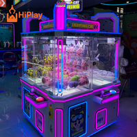 Machine à griffes carrée à monnayeur pour 4 joueurs, pour peluches et cadeaux, usage commercial pour centres de divertissement et centres commerciaux